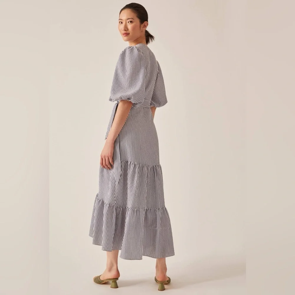 Hutch V-Neck Tiered Wrap Midi Dress - Picture 11 of 11